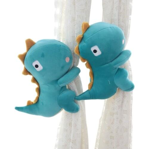 2Pcs/set Lovely Little Dinosaur Strap Curtain Clip Tie back Curtain Hook Accessories Curtain Buckle Decoration
