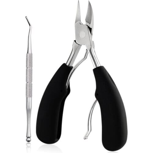 2Pcs/set Stainless Steel Cuticle Cutters Ingrown Toenail Clipper Pedicure Manicure Tool