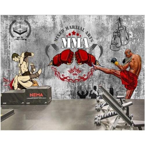 3d photo wallpaper custom mural on the wall Vintage cement wall boxing gym decor 3d wall murals wallpaper in the living room