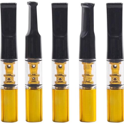 10pcs/lot Clear Plastic Cigarette Holder Portable Filters Smoking Pipe Gold