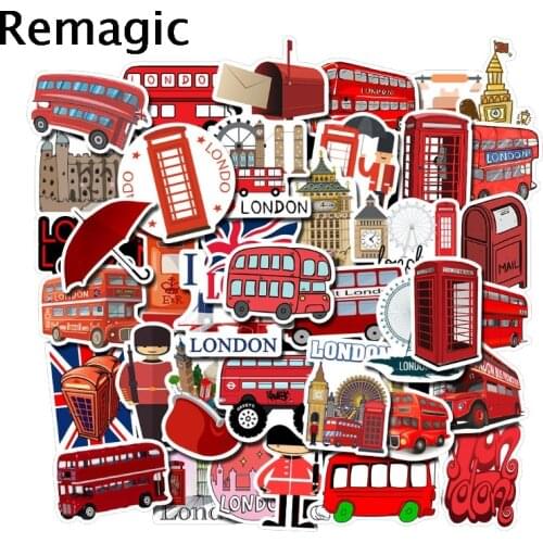 50pcs England Bus Style classic anime 90s kids Stickers pack fans anime paster cosplay scrapbooking diy phone laptop decorations