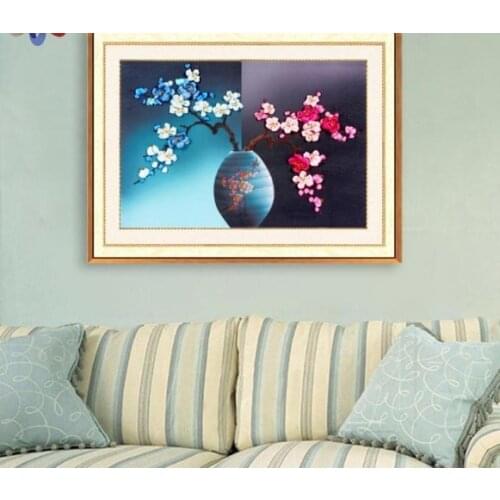 60x45cm 3D A fragrance Ribbon embroidery kit stain painting set handcraft kit DIY handmade needlework art home decor