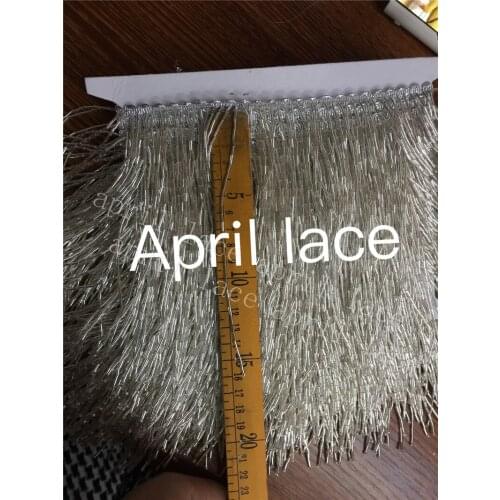 A001# 5 yards/bag 15cm width silver beads ribbon fringe tassel for garment/decorative/home/wedding bridal gown dress