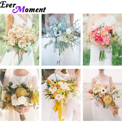 Ever Moment Diamond Painting Full Sqaure Resin Drill Wedding Flower Romantic Picture Art Home Decoration Gift Mosaic ASF2198