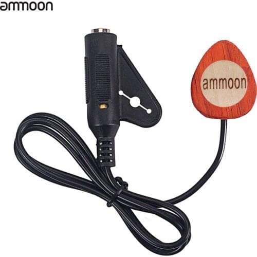 Ammoon Mandolin Guitar Pickup Wood Piezo Contact Microphone Pickup 6.35mm Port for Guitar Ukulele Violin Banjo Accessories