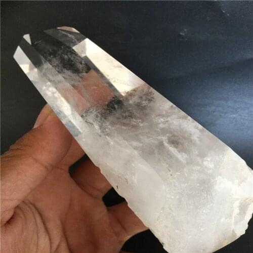 Large and clear white primitive crystal specimen of energy column natural crystal clusters