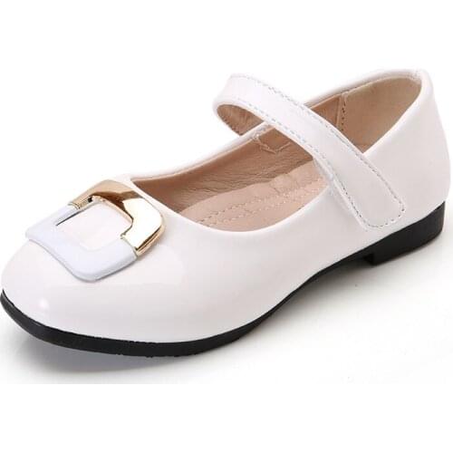 Childrens Girl Soft Shoes Pu Patent Leather Flats For Girls Kids Little Baby Casual Cute Princess Sneaker Brand Shoes Size:26-36