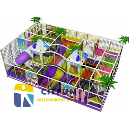 CE Certificate Colorful Plastic Amusement Park Children Indoor play ground for sale with big slides and ball pool IP-017B