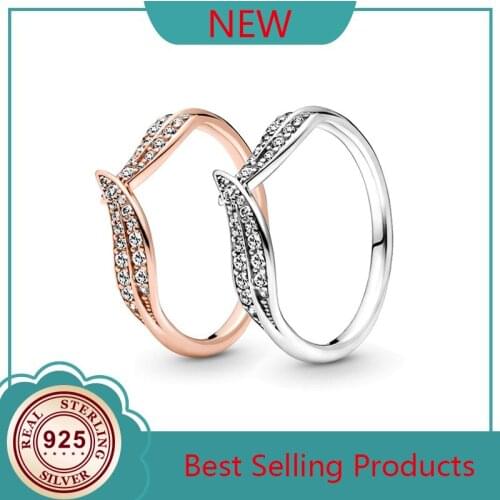 100% 925 Silver New Shining Leaf Fashion Leaf PAN Ring Suitable For Womens Wedding Gifts Festival Diy Charm Jewelry