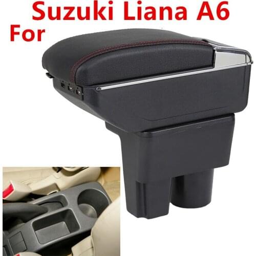 Leather Car Interior Parts Center Console Armrest Box for Suzuki Liana A6 Armrests with USB Free Shipping