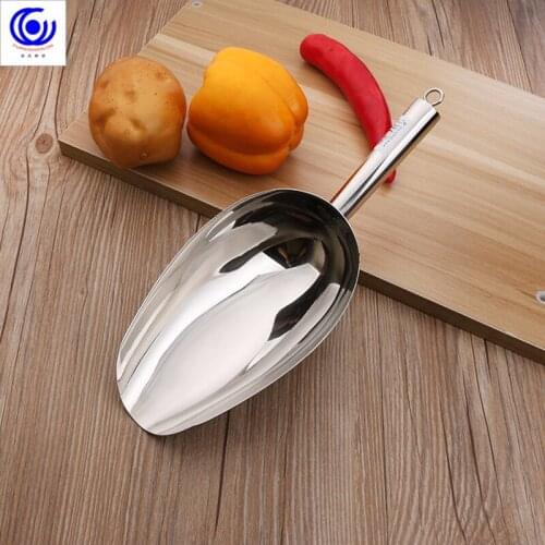 Ice Scoop Shovel Stainless Steel food flour coffee beans Kitchen&Bar tool 7 sizes: No. 1, 2,3,4,5,6,7