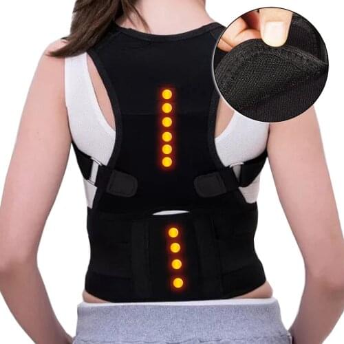 Magnetic Posture Back Support Corrector Double Pull Brace Shoulder Trainer Muscle Lumbar Strap Pain Relief Waist Trimmer Belt