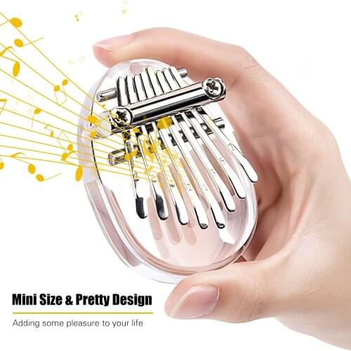 8 Key Kalimba Mini Thumb Piano Finger Piano Transparent Acrylic Finger Keyboard Musical Instrument Keyboard Piano