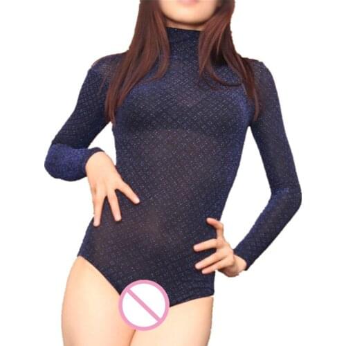 MS053) Sexy women cotton lycra catsuit dark purple thin zentai suit