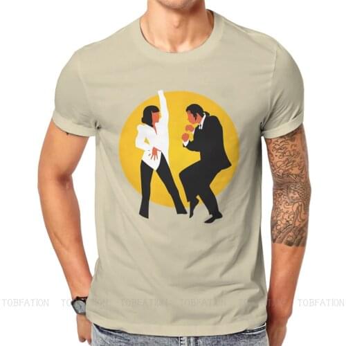 Pulp Fiction Comedy Crime Movie TShirt for Men Essential Basic Casual Tee T Shirt Novelty Trendy Loose