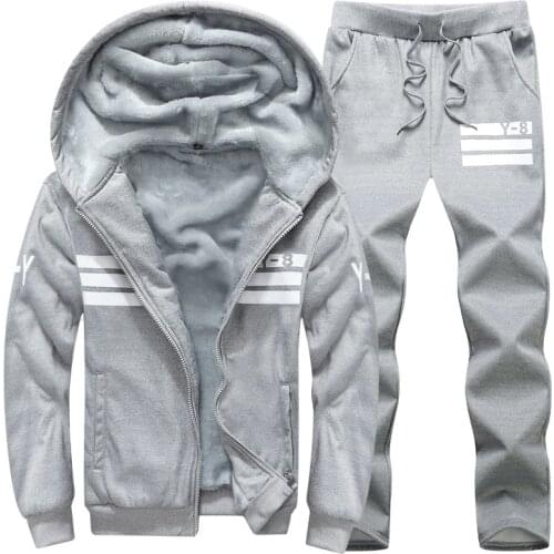 Hot Sell Men Suits Casual Fleece Sportwear Suit Zipper Jacket+pants Warm Sports Sets Oversized Thick Clothing Asian Size 8XL 9XL
