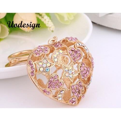 New Romantic Hollow Out Love Heart Key Chains Rings Holder For Lovers Sweetheart Pendant For Car Keyrings KeyChains