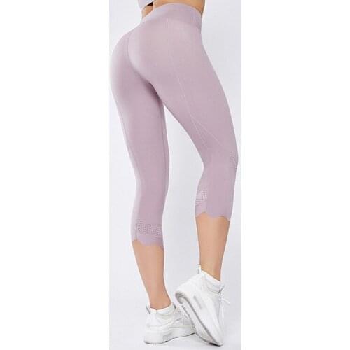 New style yoga pants dance running fitness sports pants trousers piercing cropped trousers