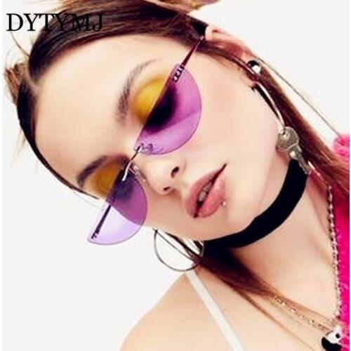 DYTYMJ 2021 Rimless Sunglasses Women Luxury Brand Eyeglasses Women/Men Vintage Glasses Women Mirror Gafas De Sol Mujer 2021