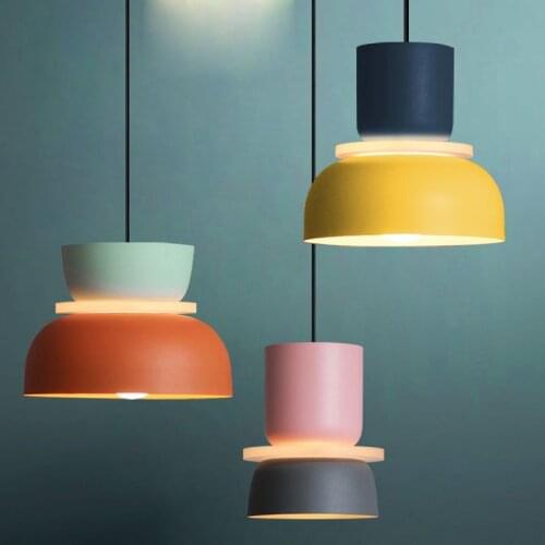 Nordic Pendant Lights Dining Room Cafe Restaurant Minimalism Hanging Lamp Fixtures Aluminum Suspension Luminaire Indoor Decor