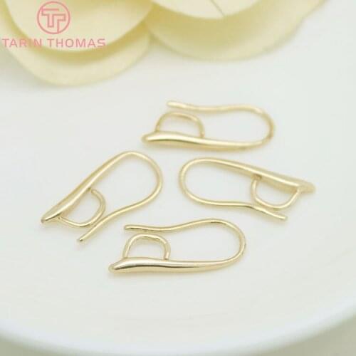 12PCS 9x20MM 24K Champagne Gold Color Plated Brass Earrings Hooks High Quality Diy Jewelry Accessories