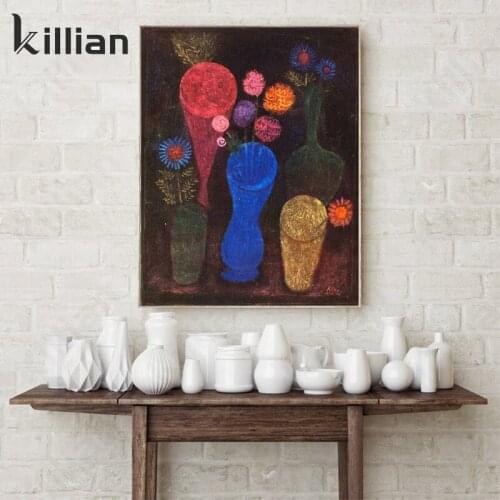 Modern Abstract Paintings Vase Oil Painting Canvas Art Wall Paintings and Printed Posters for Bedroom and Living Room Decoration