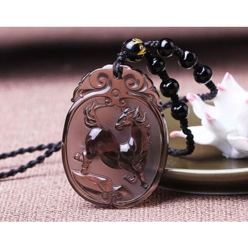 The new light spot genuine natural ice Obsidian twelve zodiac tiger Korean men and women Huxiao Futeng Pendant