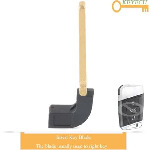 KEYECU Replacement Smart Prox Remote Car Key Insert Emergency Blank Blade for Volkswagen Magotan Superb A7 Passat B8 2015 - 2018