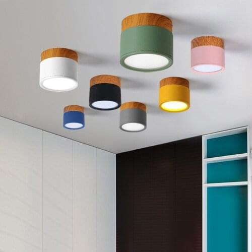 Iron Wood Led Ceiling Lights Modern Nordic Ceiling Lamp for Living Room Bedroom Kitchen Bar Stair Spot Light Fixtures Home Decor