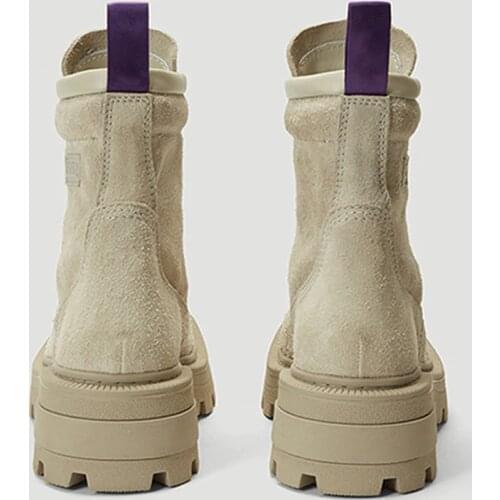 MUMANI Woman‘s Ankle Boots 2021 New Motorcycle Boots Cross-tied Thick Heel Platform Shoes Slip on Round Toe Fashion Martin Boots