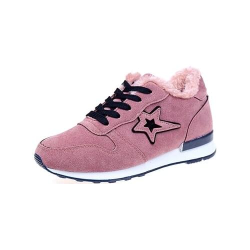 2020 Winter Plush Women Tennis Shoes Female Warm Comfortable Outdoor Jogging Sport Shoes Stable Athletic green walking Trainers