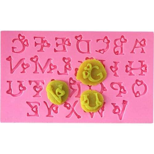 1PC Letter With Heart Modeling Fondant Cake Liquid Silicone Mold Cake Decoration Baking Dish Chocolate Baking Decoration Tools