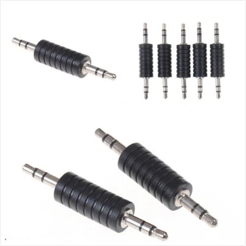 10pcs 3.5mm Stereo Male To Male Jack Audio Plug Connector Coupler Adapter Joiner