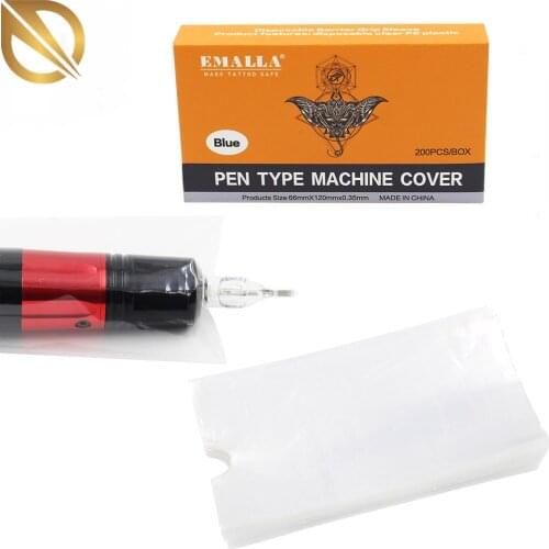 200Pcs Tattoo Pen Bags White Disposable Cartridge Tattoo Machine Pen Covers Sleeves for Tattooing Protect Cartridge Cleaning