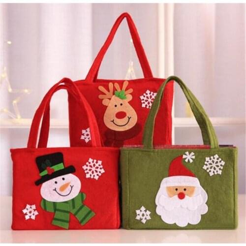 50pcs Cute Santa Claus Snowman Candy Gift Bags Cookie Packaging Bags Party Handbag Merry Christmas Storage Package