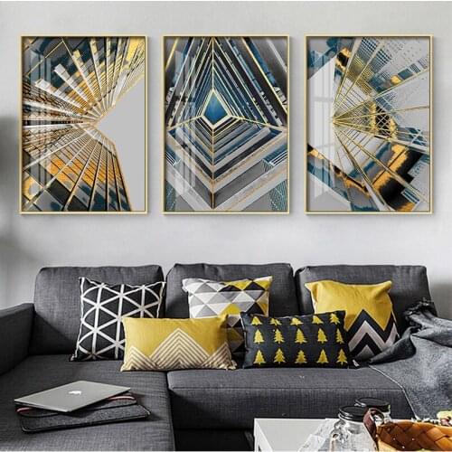 Abstract Geometric Building Space Wall Poster Print Modern Canvas Painting Art Living Room Home Decor Nordic Wall Pictures