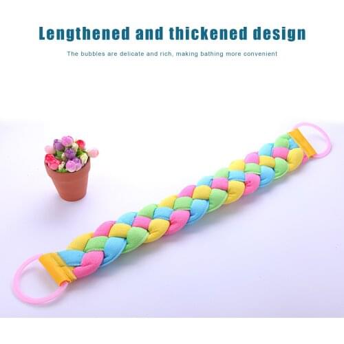 Bath Strip Rub Back Strip Towel Fine Workmanship Shower Back Scrubber Twisted Back Towel With Inner Sponge Pull Ring For Bathing