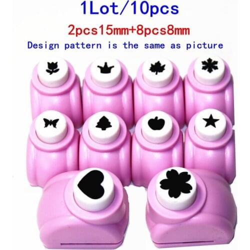 Free ship! Hot Sale 10pc/lot(2pcs 15mm+8pcs 8mm)! DIY paper embossing device craft printing punches Scrapbook Paper Punch