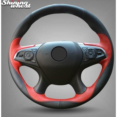Shining wheat Black Red Leather Car Steering Wheel Cover for Buick Lacrosse 2016