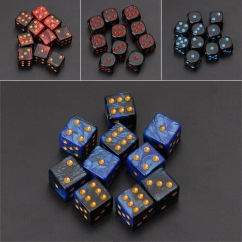 10pcs 15mm Multicolor Acrylic Cube Dice Beads Six Sides Portable Table Games Toy Au09 21 Dropshipping
