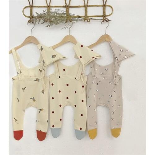 Newborn Baby Boy Girl Romper + Hat Sleeveless Baby Footed Jumpsuit Outfits Srping Summer New Born Baby Clothes Set