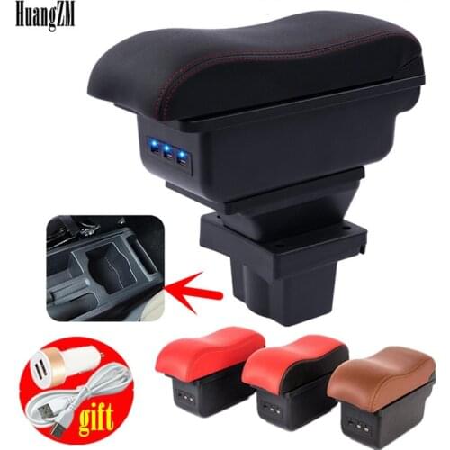 Dual layer+Large Space Armrest box For Skoda Yeti Octavia A5 MK2 2005-2012 Central Store Content box with ashtray USB Charging C