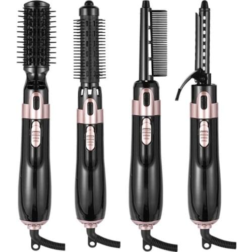 4 in 1 Hair Dryer Brush Electric Hot Air Comb Multifunction Hair Curler Straightener Curler Hair Dryer Negative Ion