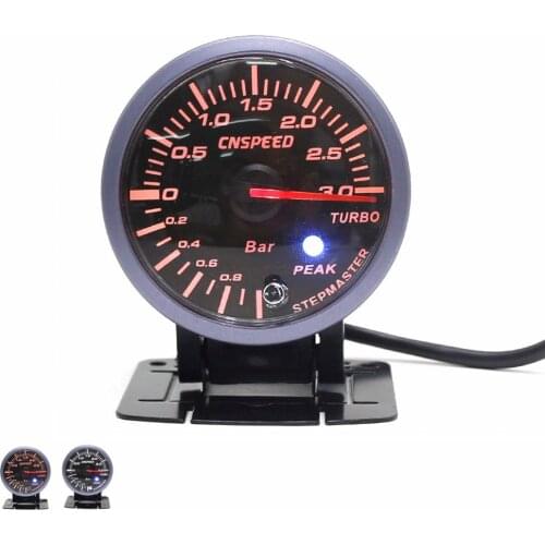 CNSPEED 60MM Car Turbo Boost gauge Indicator Control Panel Red & White Lighting BAR Black Face Auto car gauge/Car Meter YC101410