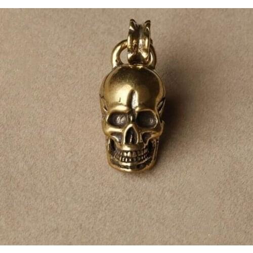Chinese Pure brass skull small pendant