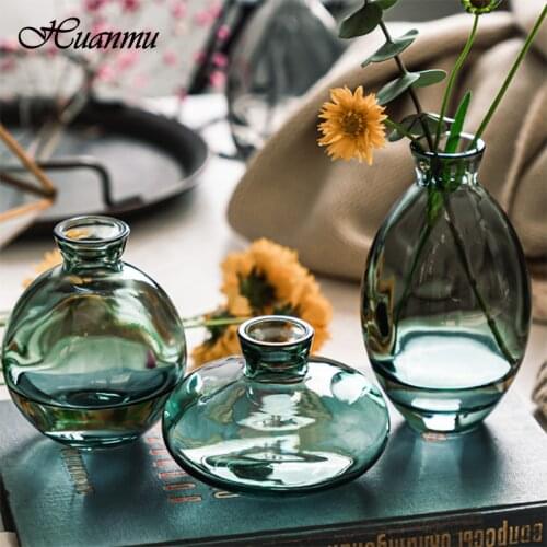 3Pcs Classic Creative Glass Vase Mini Transparent Home Decor Living Room Reagent Bottles Flower Vase Wholesale Nordic Decoration