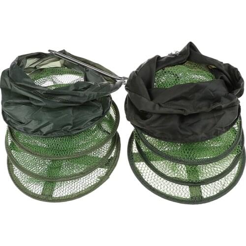 1.2/1.5M 4 Layers Collapsible Fishing Basket Dip Net Fishing Cage to Keep Fish Alive in the Water Fishing Accessories Tool