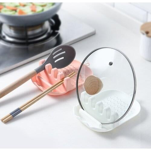 Kitchen Organizer Pot Lid Rack Stainless Steel Spoon Holder Pot Lid Shelf Cooking Dish Rack Pan Cover Stand Kitchen Accessories