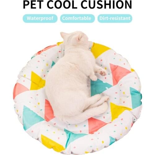 Pennant Geometric Pattern Cat Litter Four Season Thin Section Summer Nest Breathable Teddy Kennel Ice Pad Puppy Mat Pet Supplies