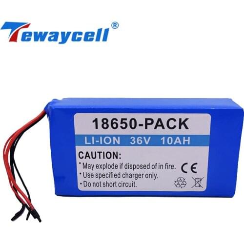 Tewaycell High Capacity 18650 Lithium Li Ion 36V 10Ah Electric Bike Scooter Battery Pack 10000mah Batteries Can Customized Size